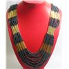 Image 1 : CURTAIN BEADED BLUISH GOLD NECKLACE 20INCH