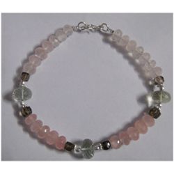 Natural 120.95ct Pink Topaz/Semi Precious Bracelet .925