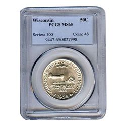 Certified Commemorative Half Dollar Wisconsin MS65 PCGS