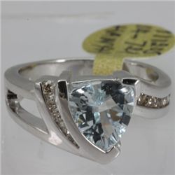 Genuine  1.08 ctw  Aquamarine Ring  14KT Yellow Gold