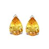 Genuine 2.01  ctw 8x6mm Yellow Sapphire Pear Cut Earrin