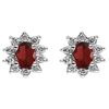 Image 1 : Genuine 1.40 ctw Garnet ,DIAMOND Earring 14k 1.9g