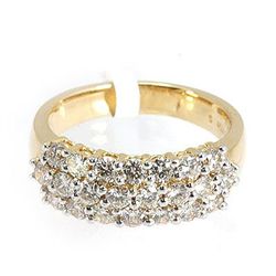 Genuine 1.450 ctw Pave Anniversary Diamond Ring 18kt