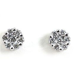 Genuine  0.28 ctw Diamond Earring 18KT White  Gold