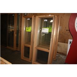 64" X 22" CEDAR FRAMED DOUBLE PANE WINDOW WITH 2" X 6" CONSTRUCTION