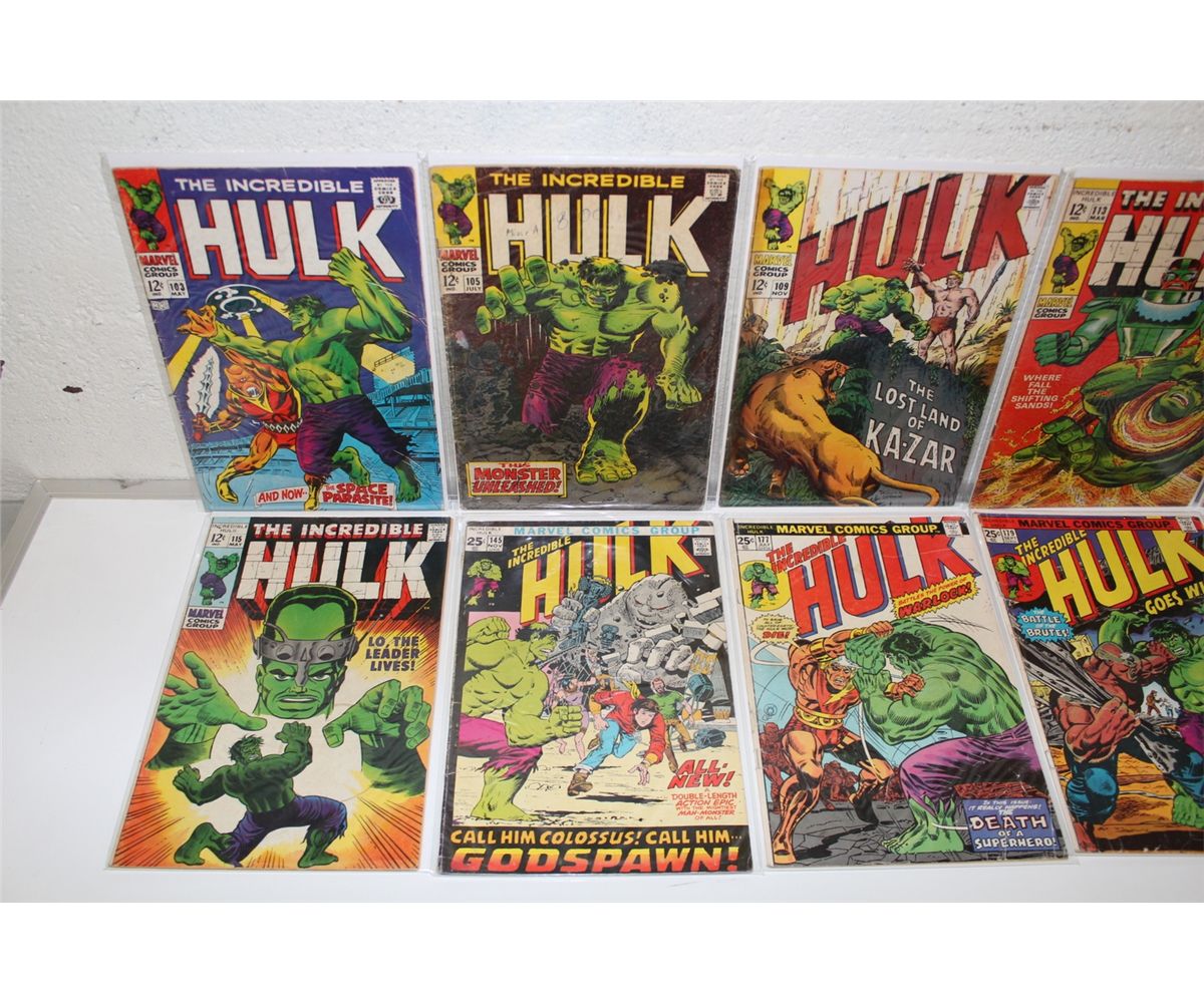 Incredible Hulk 103 300 1968 84 Large Lot Of 35 Silver Bronze Issues Able Auctions Incredible Hulk 103 300 1968 84 Large Lot Of 35 Silver Bronze Issues Able Auctions
