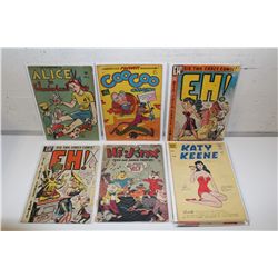 10 GOLDEN AGE FUNNY/ SATIRE BOOKS (1940'S-50'S) INCLUDES ADVENTURES OF ALICE #1, HI-JINX #1,