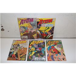ATOM #18-34 (1960'S) SILVER AGE RUN OF 5 DIFFERENT ISSUES. MIXED GRADE, SOLID LOT.