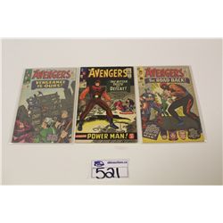 AVENGERS #20, 21 & 22 (1965) WALLY WOOD INKS. HIGH MID GRADE AVERAGE, GLOSSY, TIGHT & SHARP