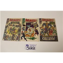 AVENGERS #24, 26 & 28 (1965-66) HIGH MID GRADE AVERAGE, GLOSSY, TIGHT & SHARP COPIES. NICE LOT!