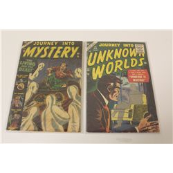 JOURNEY INTO MYSTERY #13 (1953) & JOURNEY INTO UNKNOWN WORLDS #44 (1956) 2 ATLAS PRE-CODE HORROR