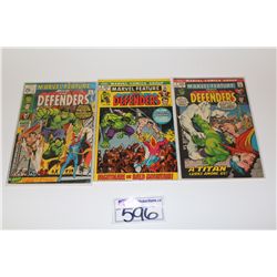 MARVEL FEATURE #1, 2 & 3 (1971-72) ORIGIN & 1ST 3 APP. OF THE DEFENDERS. SOLID MID GRADE AVERAGE