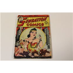 SENSATION COMICS #4 (1942) VERY EARLY GOLDEN AGE WONDER WOMAN. LOW GRADE