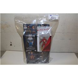 LOT OF 8 ASSORTED DC COLLECTOR ACTION FIGRUES, NEW IN BOX. INCLUDES, THE FLASH, SCARECROW,
