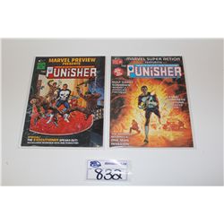 (PUNISHER) MARVEL PREVIEW #2 & MARVEL SUPER ACTION #1 (B& W MAGAZINES ) (1975-76) 2 KEY PUNISHER