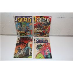 NICK FURY #1-3, #5 (1968) CLASSIC STERANKO COVER. VERY SOLID MID TO HIGH MID GRADE COPIES, NICE