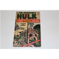 THE INCREDIBLE HULK #4 (1962) ORIGIN OF HULK RETOLD. COMPLETE, CV AND CF ATTACHED. LOWER GRADE,
