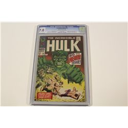 INCREDIBLE HULK #102 (1968) CGC GRADED 7.0 CONTINUED FROM TALES TO ASTONISH #101, ORIGIN OF HULK