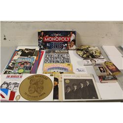 BEATLES AND ELVIS COLLECTORS LOT- INCLUDES VARIOUS  PSYCHEDELIC POSTER ARTWORKS. ALSO INCLUDES SEVEN
