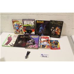 LARGE LOT SEVEN DIFFERENT HARDCOVERS INCLUDING ARKHAM ASYLUM (1989) & GREATEST JOKER STORIES EVER