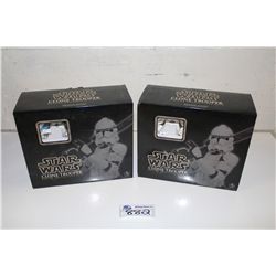 2 STAR WARS CLONE TROOPER, DELUXE COLLECTABLE BUSTS. NEW IN BOX