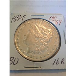 1880 BU MS-64 MORGAN SILVER DOLLAR