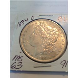 1884-O MS-63 MORGAN SILVER DOLLAR