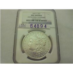 1897-S NGC MS UNC DETAILS MORGAN DOLLAR