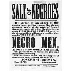 (MISSOURI SLAVE AUCTION BROADSIDE)