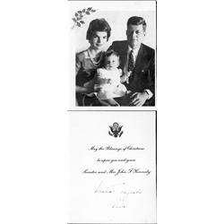 (JOHN F. KENNEDY SIGNED  CHRISTMAS CARD)