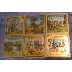 5. (6) Glass Framed  Black Racial Slur. Each 3 1/4  x 3 1/4 .  Several have small cracks in the glas