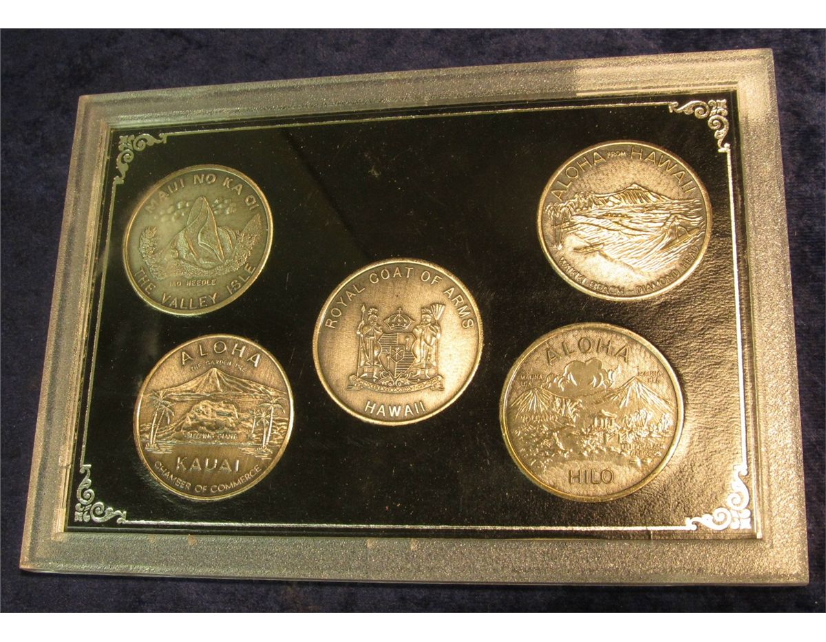279. FivePiece Set of "Coins of Hawaii". State of Hawaii. All 39mm.