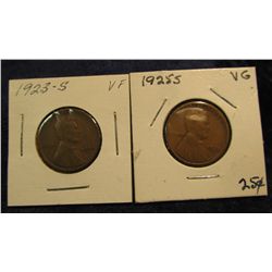 1110. 1923S VF & 1925S VG Lincoln Cents.