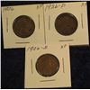 Image 1 : 1212. 1926 P, D, & S Lincoln Cents. All VF-EF.