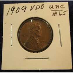 1220. 1909 P VDB Brown Unc Lincoln Cent.