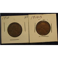 1226. 1910 P & S Lincoln Cents. F-EF. Scarce.