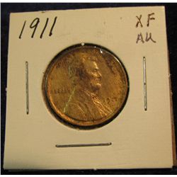 1229. 1911 P Lincoln Cent. EF-AU. Possible laminated planchet Mint error.