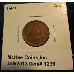 1239. 1901 Indian Head Cent. AU 50.