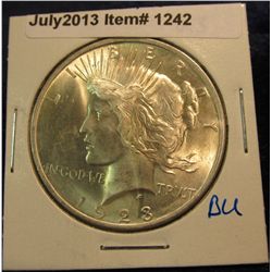 1242. 1923 P U.S. Peace Silver Dollar. Brilliant Unc.
