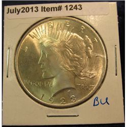 1243. 1923 P U.S. Peace Silver Dollar. Brilliant Unc.
