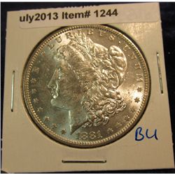 1244. 1881 O Morgan Silver Dollar. Brilliant MS 60.