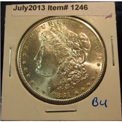 1246. 1881 S Morgan Silver Dollar. Brilliant MS 64+.