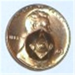 1963 MASONIC PUNCH PENNY *RARE MINT STATE MS HIGH GRADE*!! PENNY CAME OUT OF SAFE!!