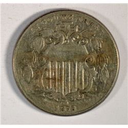 1876 SHIELD NICKEL, VF+  SCARCE DATE