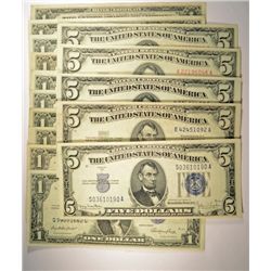 VERY NICE U.S. CURRENCY LOT,  ALL  VERY NICE,  MOSTLY VF OR BETTER