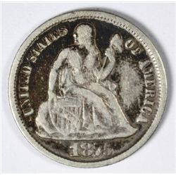 1875-CC SEATED DIME F/VF