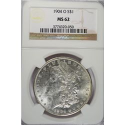 1904-O MORGAN DOLLAR NGC MS62