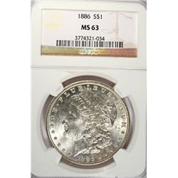 1886 MORGAN DOLLAR NGC MS63