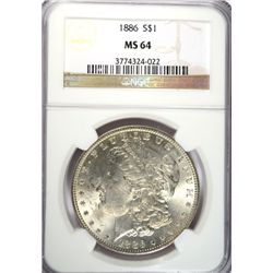 1886 MORGAN DOLLAR NGC MS64