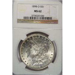 1898-O MORGAN DOLLAR NGC MS62